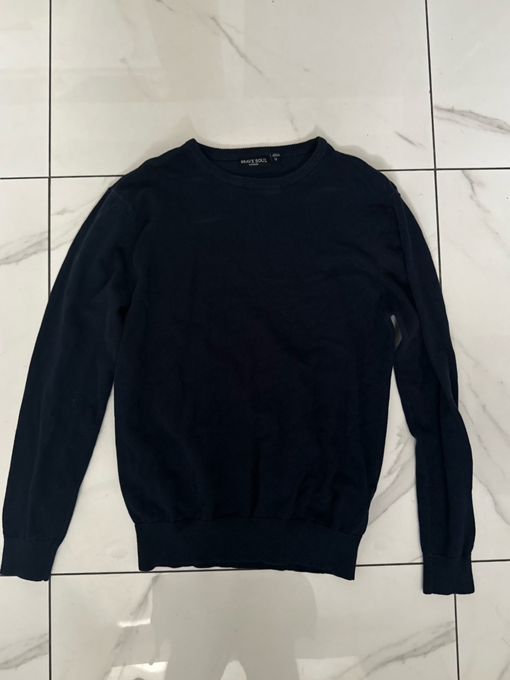 Brave Soul Navy Blue Sweatshirt Size M
